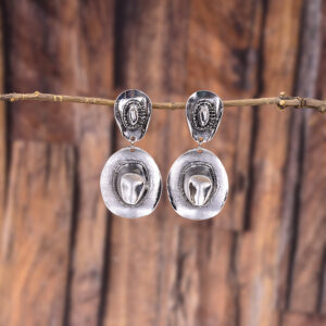 Pair of cowboy hat earrings