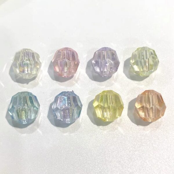 Wholesale Acrylic AB Coated Faceted Soccer Ball Beads, Colorful Loose DIY Jewelry Making Accessory, Boutique Resale
