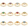 Wholesale Twelve Birthstone Ring In Stainless Steel Electroplated Tone Vacuum Plated Fashion Jewelry Accessory For Everyday Wear