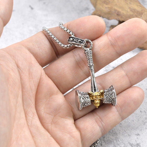 oly-0b66fd499e4db0859b05f8febb067be6 Wholesale Hammer Pendant Necklace Norse Mythology Hip Hop Long Chain Zinc Alloy Jewelry Fashion Accessory Gift