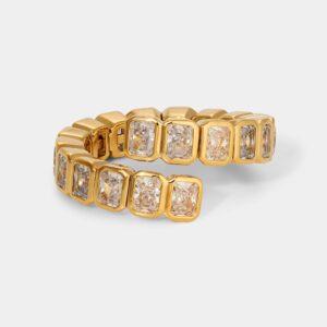 Square zircon diamond ring
