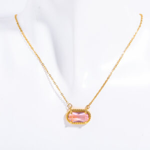 Pink transparent necklace