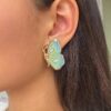 Wholesale Retro Butterfly Drop Earrings Copper Green Gradient Stylish Party Jewelry Gift