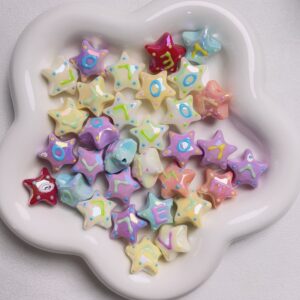 Wholesale Hand-Painted Faceted Five-Point Star Acrylic Loose Beads DIY Phone Charm Keychain Accessory, Stylish Gift for Resale