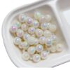 oly-0c695c731b359c84ff34633553aca549 Wholesale Luminous Acrylic Round Beads 8 12mm Light Pink Electroplated for DIY Jewelry Making Bracelet Phone Charm Craft Supply