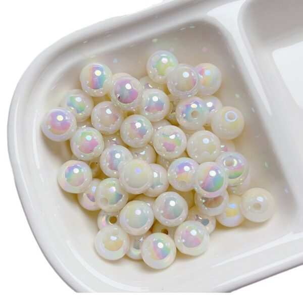 oly-0c695c731b359c84ff34633553aca549 Wholesale Luminous Acrylic Round Beads 8 12mm Light Pink Electroplated for DIY Jewelry Making Bracelet Phone Charm Craft Supply