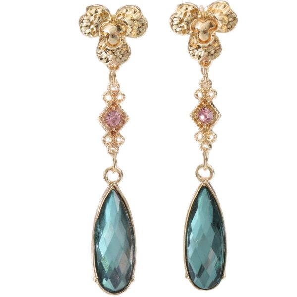 oly-0cc58183af7d867e9e31365502f90e34 Wholesale French Vintage Emerald Green Crystal Drop Earrings For Women Fashion Jewelry Boutique Resale Gift