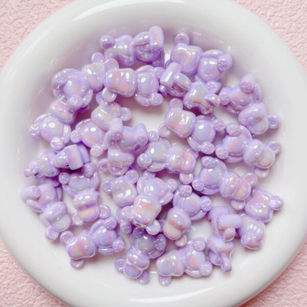 oly-0cc93b97d546ec18248a8ac9d2937461 Wholesale UV Plated Acrylic Bear Loose Beads in Dark Pink for DIY Phone Chain Jewelry Making, Everyday Fashion Accessory