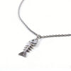 Wholesale Electroplated Zinc Alloy Gothic Skull Earrings Necklace Set Animal Fish Bone Pendant Trendy Jewelry Accessory