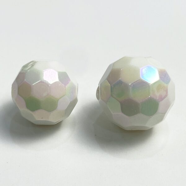 Wholesale Electroplated Acrylic Soccer Ball Beads Solid Color AB Cut Loose Beads for DIY Jewelry Keychain Phone Charm Craft Supply