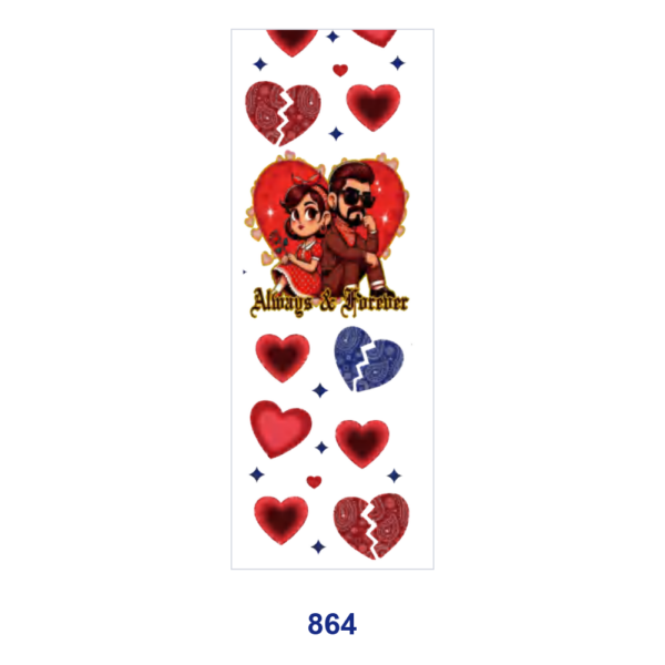 Wholesale 2/8/16pcs Cartoon Couple Portrait Broken Heart & Rose Element Print Pen and Bookmark Stickers UV DTF Wraps OLY Exclusive