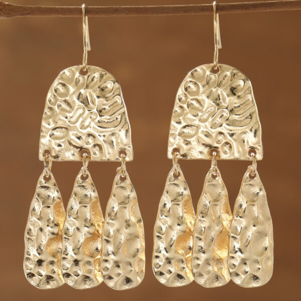 Wholesale Retro Hammered Alloy Drop Earrings Fashion Jewelry For Party Boutique Gift
