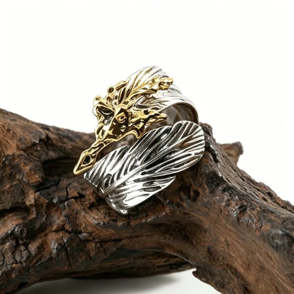 oly-0de93831887595c637a7e4bb28dad084 Wholesale Silver Toned Feather Flame Open Ring Vintage Adjustable Zinc Alloy Jewelry Fashion Gift