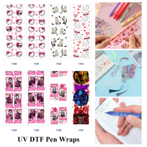 oly-0df53f8590a93c618a24e91c74207213 Wholesale 2/8/16pcs Spooky Black Cat Ghost Heart Halloween Print Pen and Bookmark Stickers UV DTF Wraps OLY Exclusive