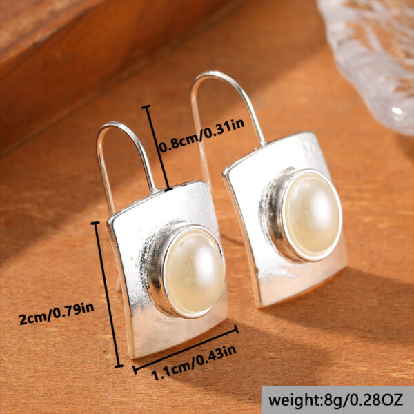 oly-0e1f2e7b48663cd5bfe2b18c4b609e86 Wholesale Retro Bohemian Silver Pendant Earrings For Women With Oval Gemstone Geometric Design Jewelry Accessory