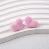 oly-0e4f63e24eaa321f7118fae3f3495783 Wholesale Macaron Flocked Heart Acrylic Beads DIY Phone Charm Keychain Accessory