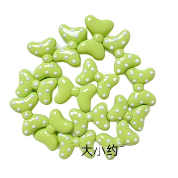 Wholesale Stylish Acrylic Polka Dot Bow Beads in Light Pink for DIY Phone Charm and Jewelry Making