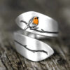Wholesale Electroplated Alloy Adjustable Open Wide Band Bird Ring Elegant Design Jewelry Gift For Boutique Resale