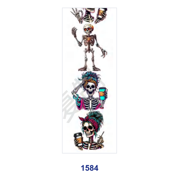 Wholesale 2/8/16pcs Halloween Skull Skeleton Dark Girl Spooky Print Pen and Bookmark Stickers UV DTF Wraps OLY Exclusive