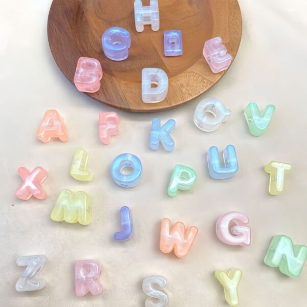 oly-0edf1b15f6cc0d1cb8d7613680c9bd9e Wholesale Luminous Acrylic Letter Beads Glow in the Dark Alphabet Loose Beads DIY Jewelry and Phone Charm Craft Accessories