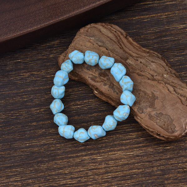 Wholesale Bohemian Turquoise Irregular Jewelry Set Bracelet Necklace Earrings Stylish Fashion Accessory For Women