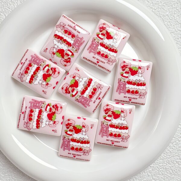 oly-0eeb5649a22a159a456ad468caf8925f Wholesale Acrylic Cute Cartoon Strawberry Girl Printed Shape Beads for DIY Phone Charm Bag Pendant Jewelry Making Supplies