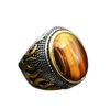 oly-0f0b8243a94396b103a73cfa4553872f Wholesale Antique Silver Zinc Alloy Ring Tiger Eye Flame Design Unisex Statement Jewelry Accessory For Everyday Wear And Boutique Resale