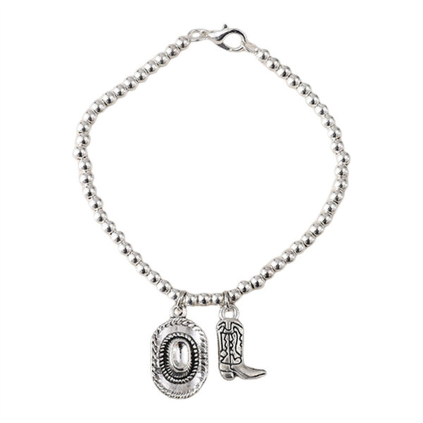 oly-0f726af93d4da354f4a5b24060846977 Wholesale Western Cowboy Hat And Boot Bracelet Trendy Fashion Accessory For Anniversary Gift