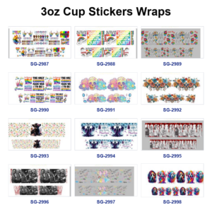oly-0f7421e0998d2bf3dceeed1ab99a9c15 Wholesale 8pcs Multi style Graffiti Portrait Graphic 3oz Cup Stickers Wrap OLY Exclusive