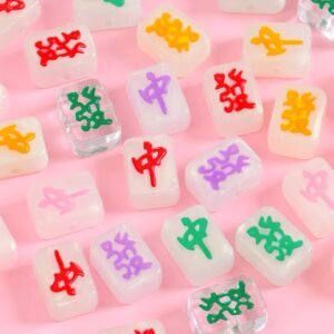oly-10230817f8859eba119e75f2858c19cc Wholesale Trendy Mermaid Glow-in-the-Dark Acrylic Mahjong Beads DIY Jewelry Kit for Bracelet Necklace Keychain Phone Charm