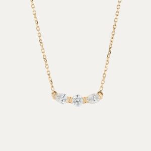 Teardrop-shaped oval zircon necklace
