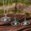 oly-102c33b5d22f15cd61f9384ff4c076bb Wholesale Evil Eye Zircon Earring And Necklace Set Zinc Alloy Chic Jewelry Accessory For Women Gift