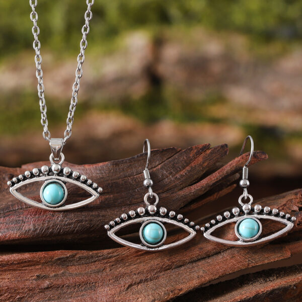 oly-102c33b5d22f15cd61f9384ff4c076bb Wholesale Evil Eye Zircon Earring And Necklace Set Zinc Alloy Chic Jewelry Accessory For Women Gift