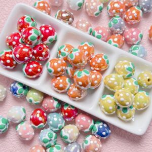 oly-105468743bae00d9f8a5ea32c71def91 Wholesale Loose Hand Painted Strawberry Acrylic Beads for DIY Phone Charm and Keychain Craft