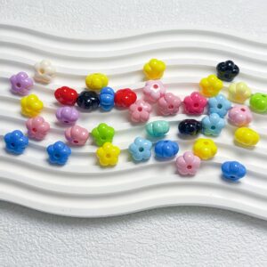 Wholesale Trendy Acrylic Pumpkin Flower Loose Beads Coffee Color for DIY Necklace Bracelet Phone Chain Jewelry Making Supplies