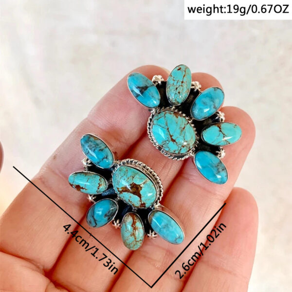 oly-10b10069d0a4f776dd941ebaafef5c15 Wholesale Bohemian Vintage Geometric Flower Turquoise Earrings Chic Jewelry Accessory For Boutique Resale