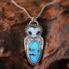 oly-10cd8040e9fbe50029d3579daed5777a Wholesale Retro Punk Owl Pendant Necklace Turquoise Inlay Alloy Antique Silver Fashion Accessory Gift