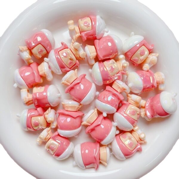 Wholesale Cartoon Silicone Loose Beads UV Plated DIY Phone Chain Charms Stylish Jewelry Accessory for Gift & Boutique Resale