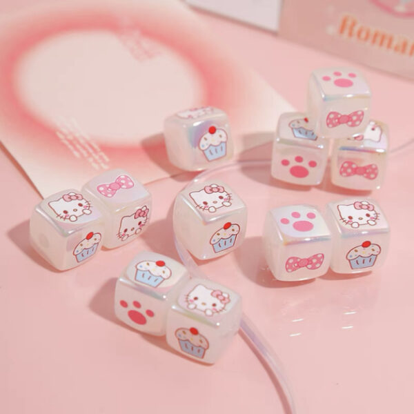 Wholesale Acrylic Cartoon Printed Cube Beads DIY Phone Charm Craft Supply for Boutique Resale