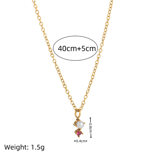 Wholesale Trendy Titanium Steel 12 Birthstone Zircon Pendant Necklace Geometric Monthly Stone Jewelry For Women Fashion Accessory For Resale