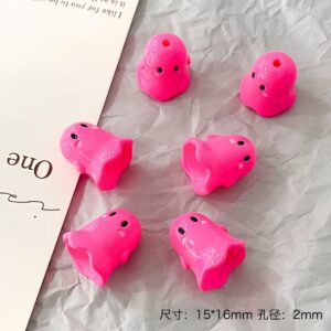 06-rose red / The size is about 15*16mm, the hole diameter is about 2mm (sold by piece)