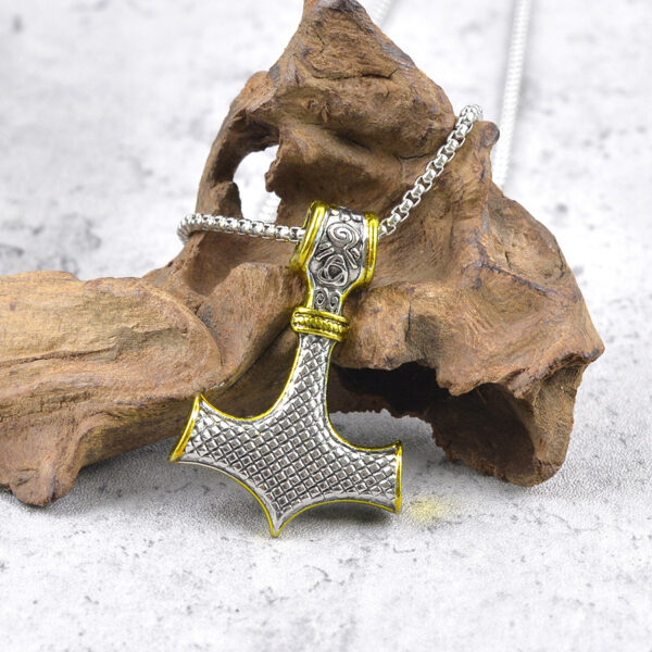 oly-1246804d9109173f8779b618234db05e Wholesale Hammer Pendant Necklace Norse Mythology Hip Hop Long Chain Zinc Alloy Jewelry Fashion Accessory Gift