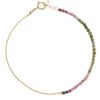 Wholesale Trendy Green Crystal Beaded Snake Chain Bracelet Stainless Steel Unisex Jewelry Gift