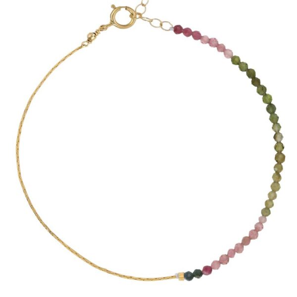 Wholesale Trendy Green Crystal Beaded Snake Chain Bracelet Stainless Steel Unisex Jewelry Gift