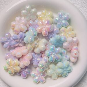oly-129942b8f62b39eaf5e4d959d424f183 Wholesale Cherry Blossom Acrylic Luminous Beads Glitter Orange DIY Charms for KeychainsBag Accessories Jewelry Making Gift & Boutique Resale