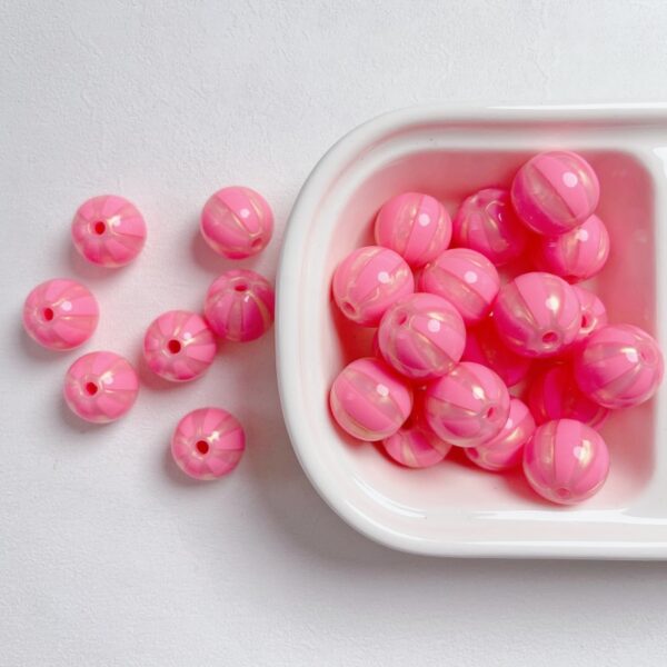 oly-12e21ca86f37105ac324d335e0e055e6 Wholesale Acrylic Gold-Plated Watermelon Stripe Beads for DIY Phone Charms, Chic Macaron Colors, Boutique Resale