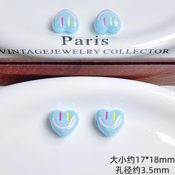 oly-12f622e5e66eb73eff9d9044e5631e6c Wholesale Colorful Fun Acrylic Loose Beads Pink Love Face DIY Jewelry Making Accessory for Resale