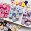 oly-1314cdc5a799ee6850608f26d659e943 Wholesale HandPainted Acrylic Macaron Donut Beads Square Straight Hole Loose Beads for DIY Jewelry Making Trendy Fashion Accessory