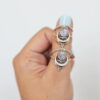 Wholesale Retro Bohemian Moonstone Ring Silver Tone Alloy Fashion Jewelry Accessory For Women Party Gift