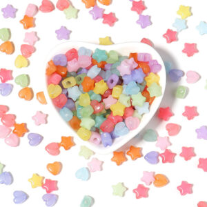 Wholesale 100Pcs Jelly Acrylic Loose Spacer Beads, Transparent Candy Colors, DIY Jewelry Making Accessory for Bracelets and Necklaces